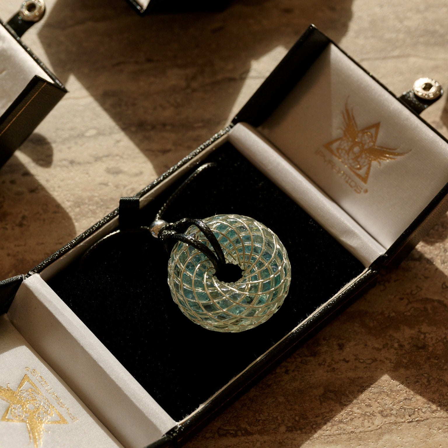 Aqua Superluminal iTorus iZ Crystal Toroidal Pendant